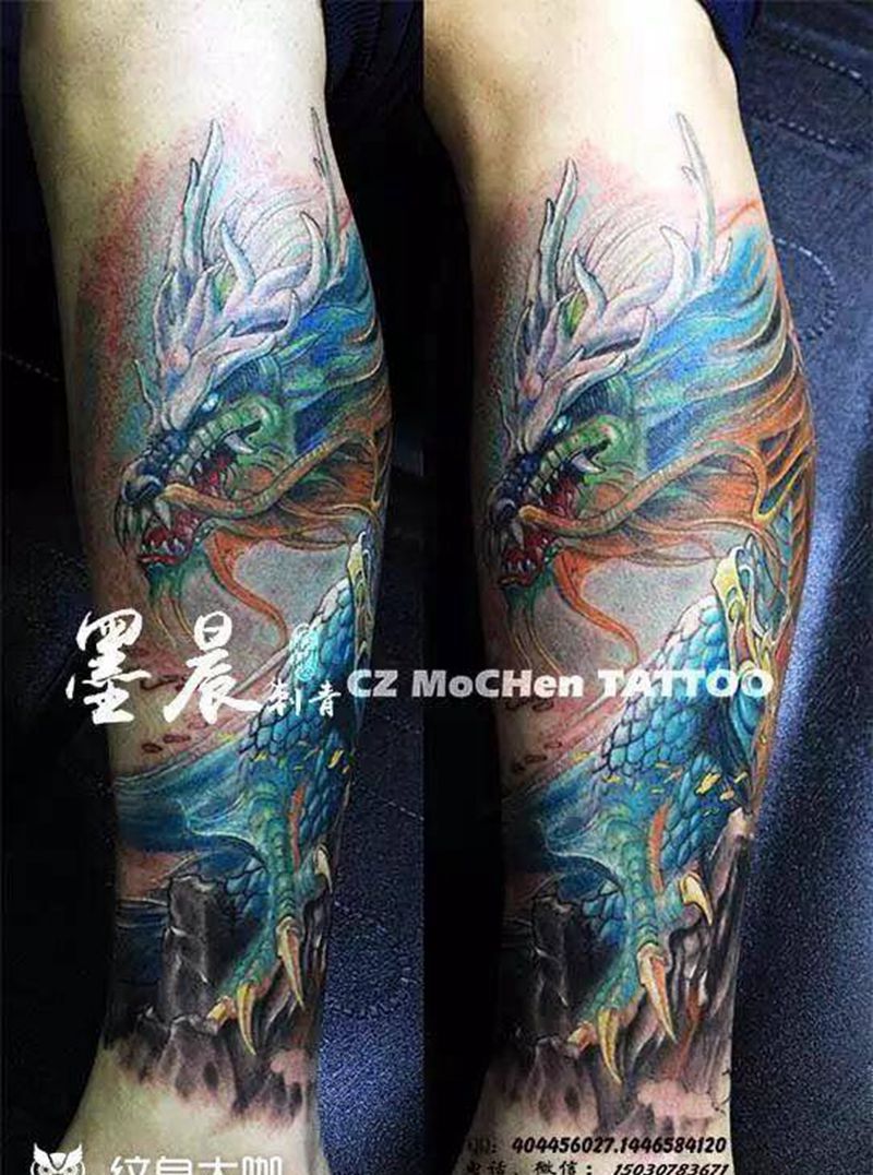 青龙纹身图片