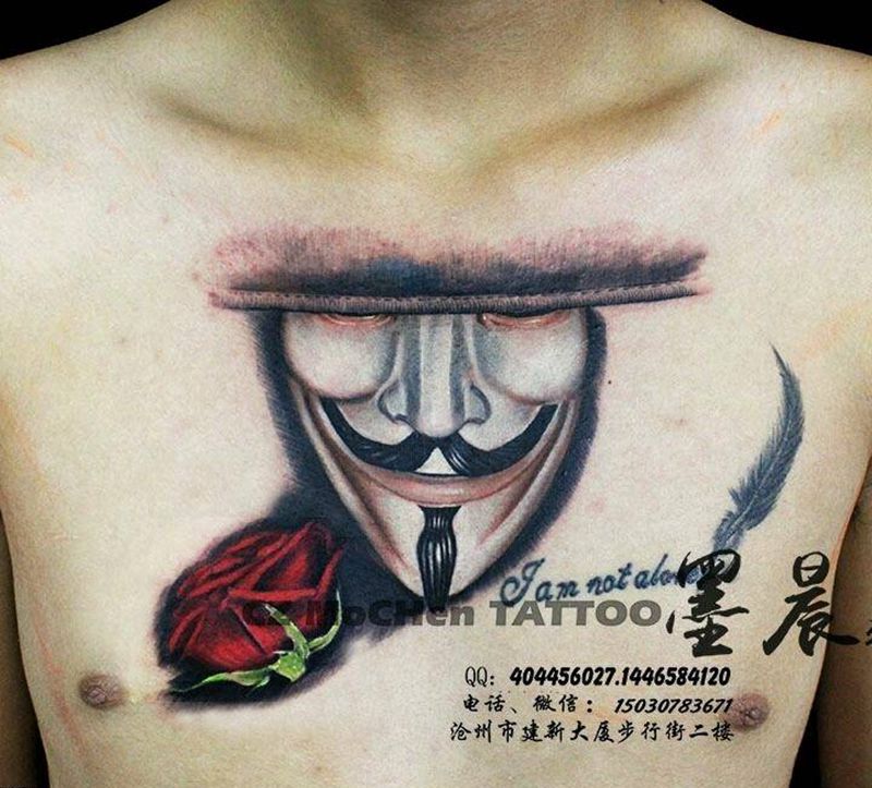 大V纹身图片