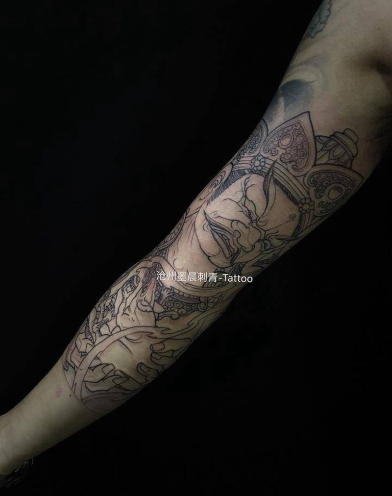 花臂七分纹身图片