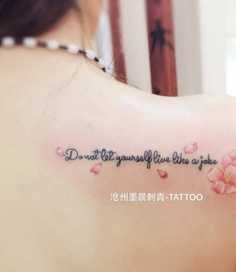 花花英文纹身图片