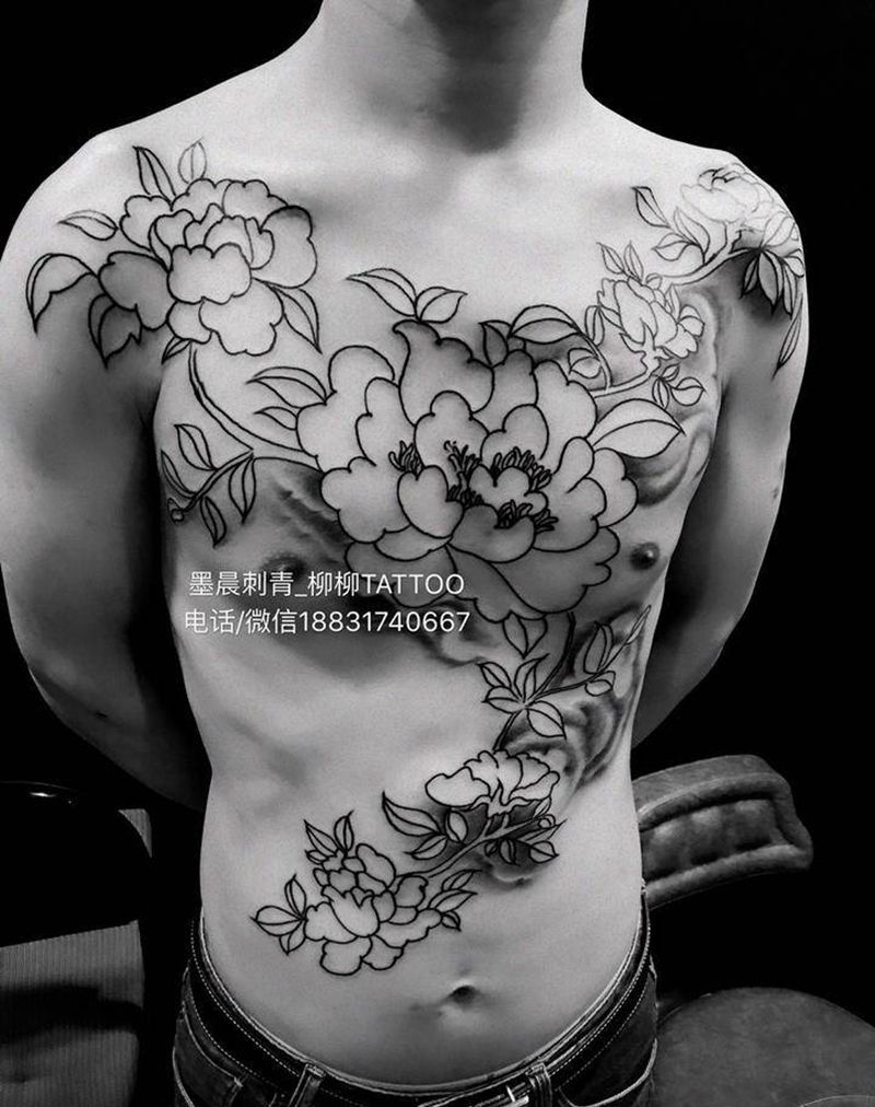 牡丹纹身图片