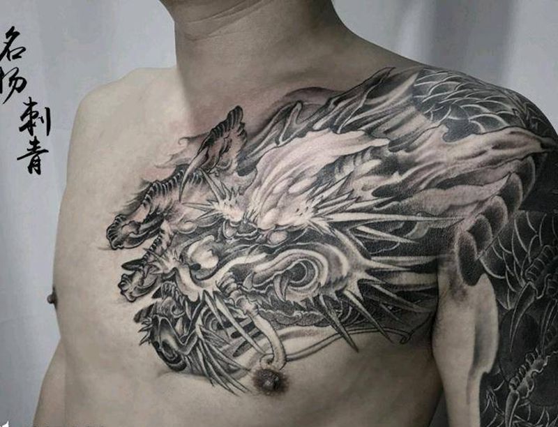 遮盖纹身图片_肩部手臂新传统纹身图案