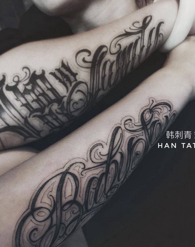 花体字纹身图片