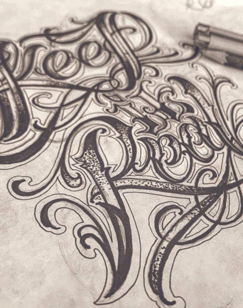 花体字纹身图片