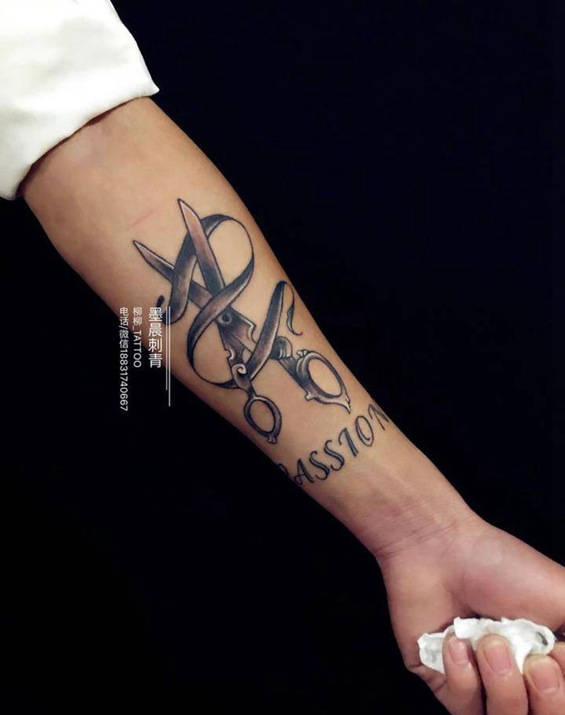 剪刀纹身图片