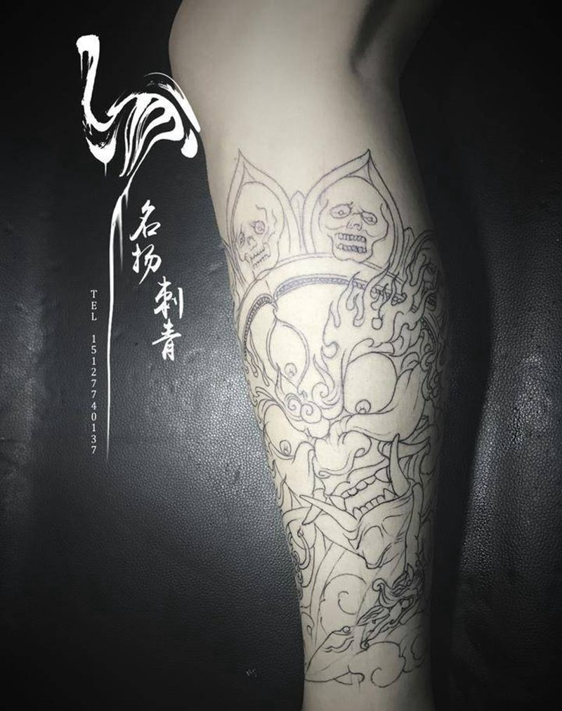 初步走线纹身图片