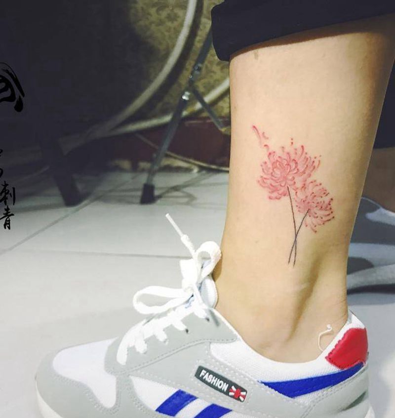 脚踝小清新纹身图片