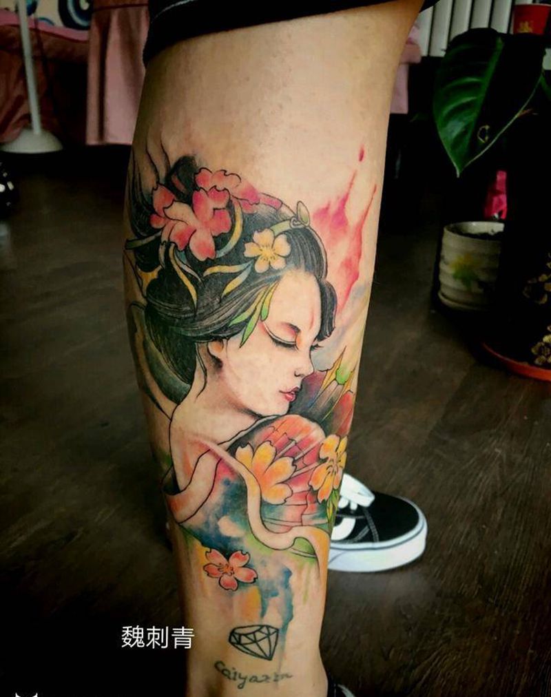 艺妓纹身图片