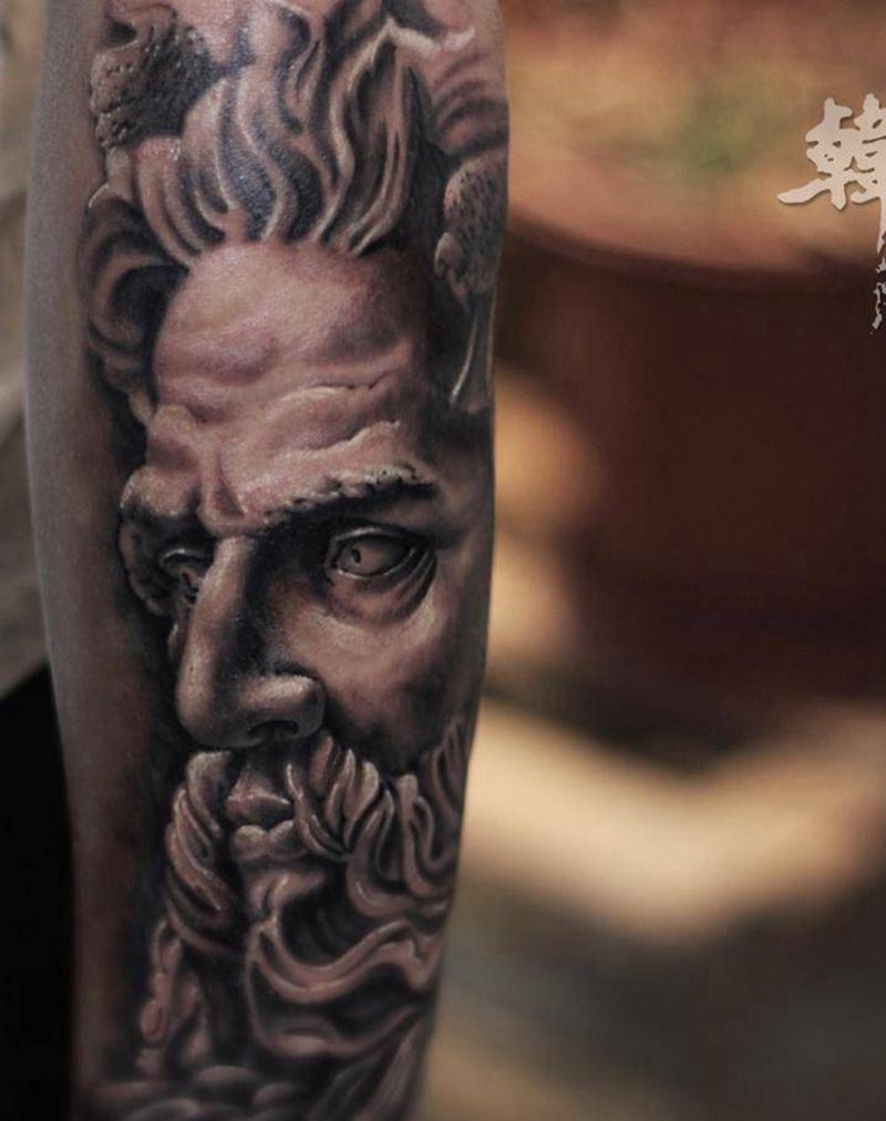 波塞冬纹身图片