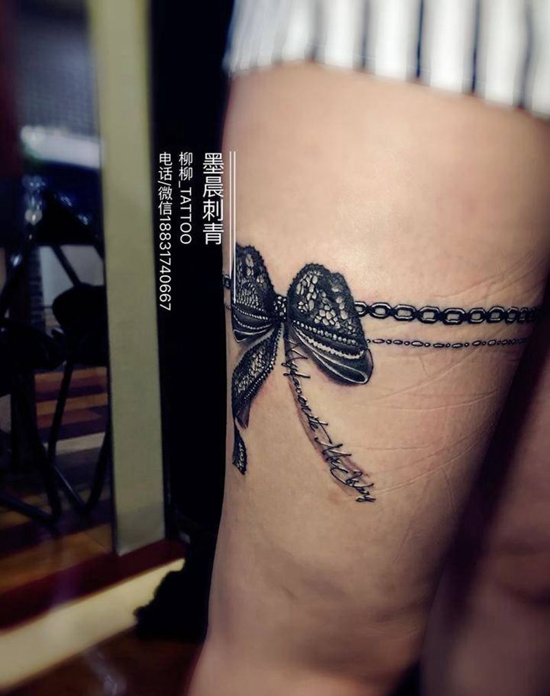 蝴蝶结纹身图片