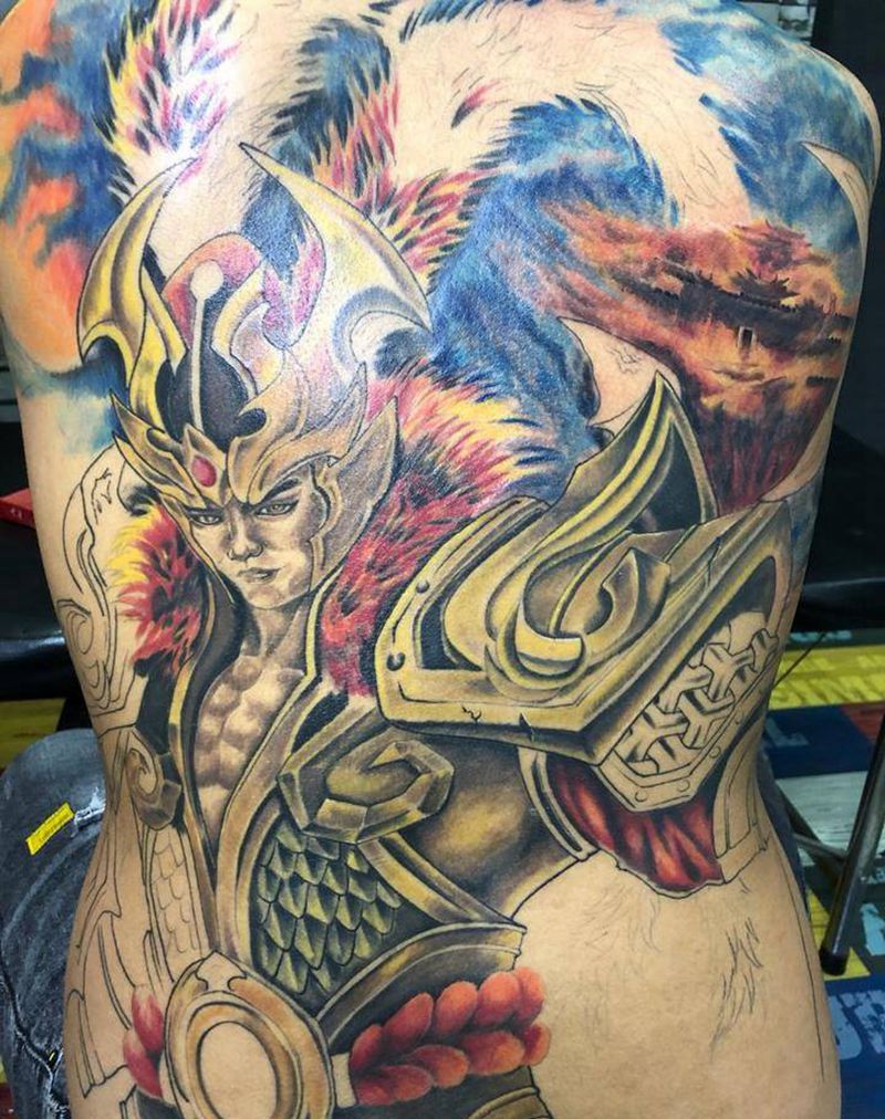 吕布三国纹身图片