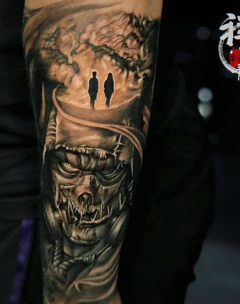 生化系列纹身图片_手臂欧美写实纹身图案