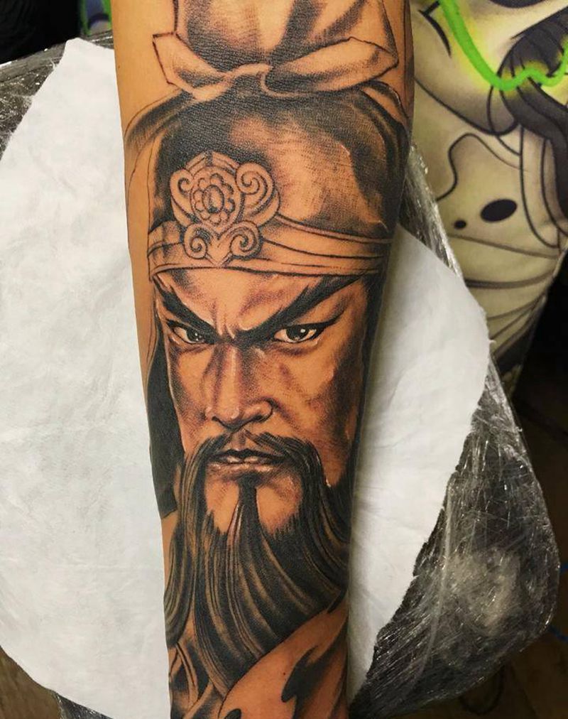 小臂-关公纹身图片