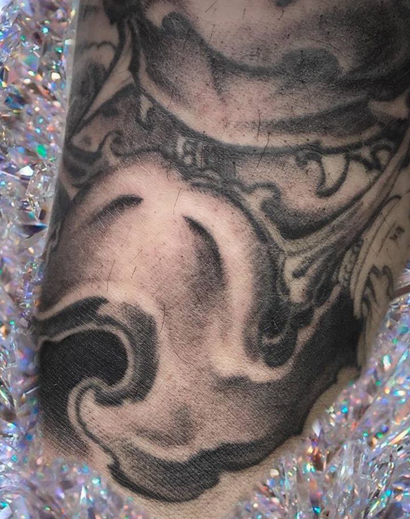 般若纹身图片_腿部新传统般若纹身图案