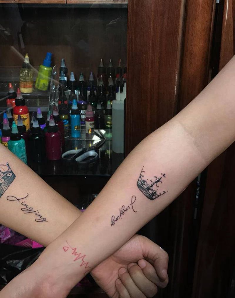 小皇冠纹身图片_手臂皇冠小清新纹身图案