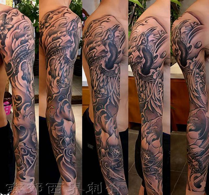 传统花臂纹身图片_手臂手部新传统纹身图案