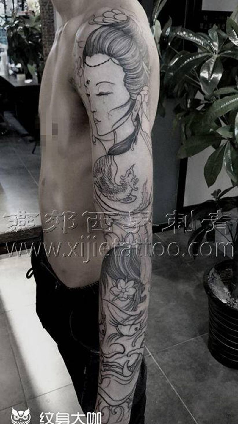 花臂纹身图片_手臂手部新传统纹身图案