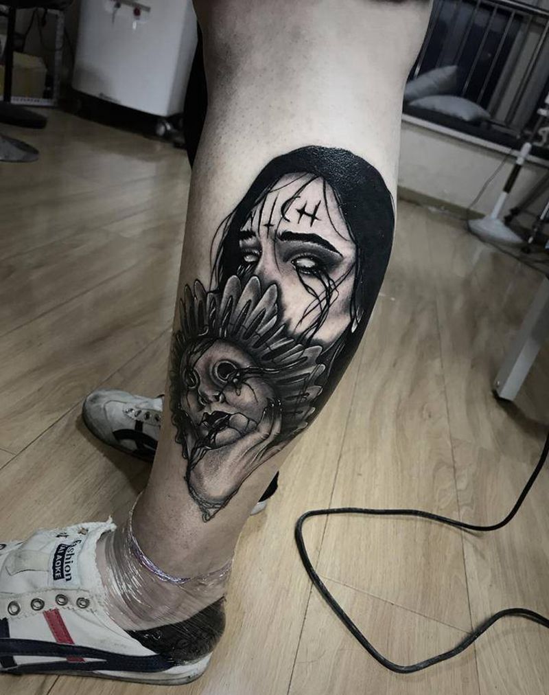 暗黑系作品纹身图片_欧美写实纹身图案