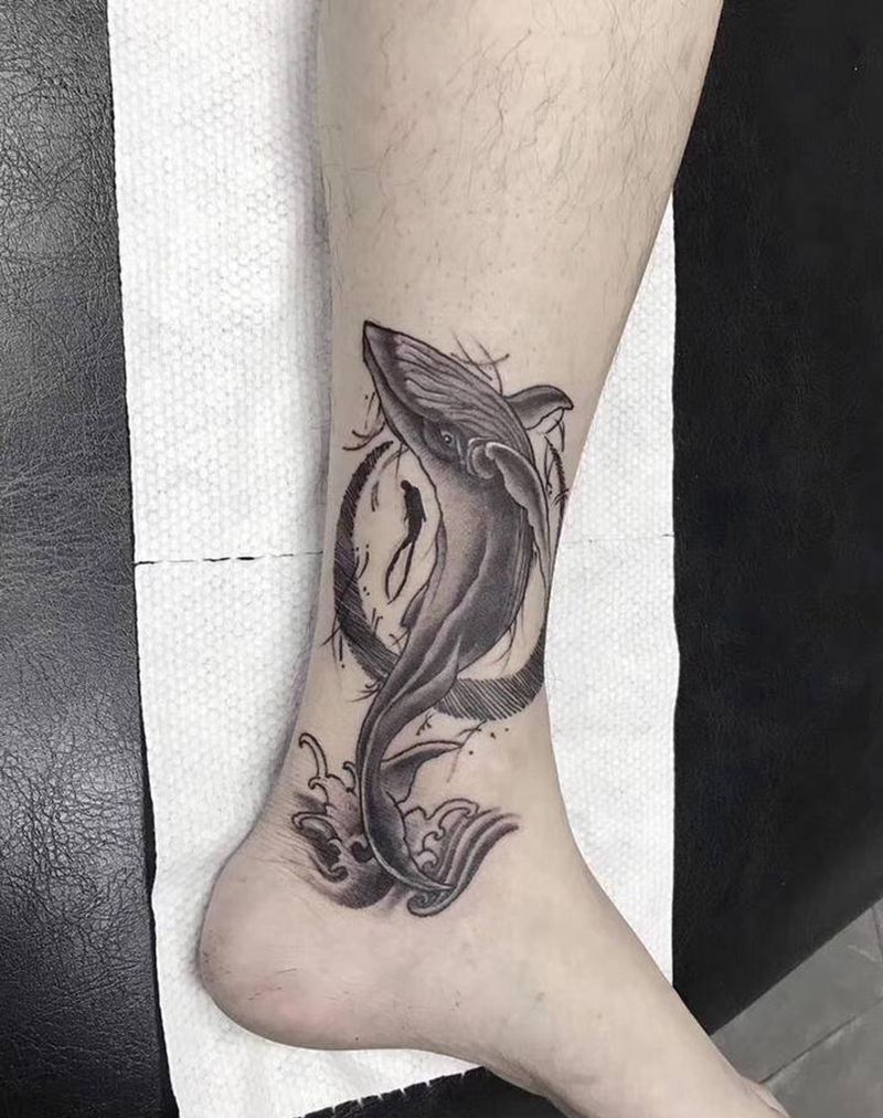 遮盖作品纹身图片_腿部新传统纹身图案