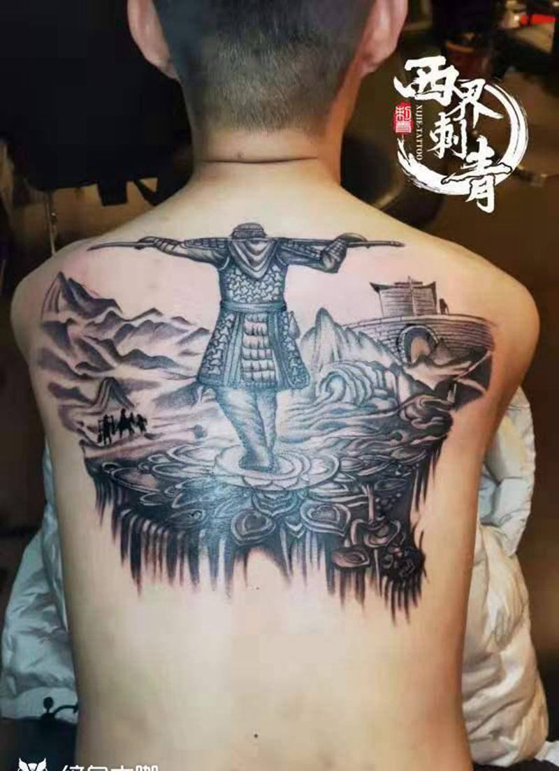 大话西游 大圣孙悟空纹身图片_肩部背部纹身图案