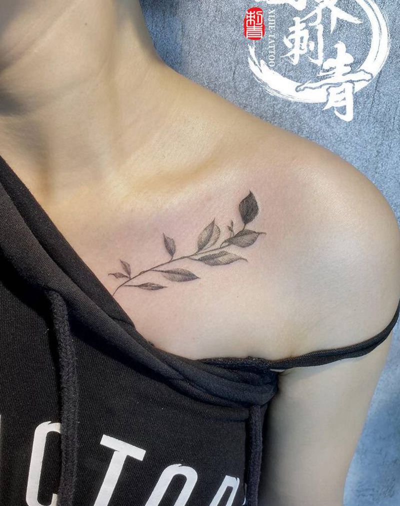 素花  school纹身图片_手臂胸部Old School点刺纹身图案