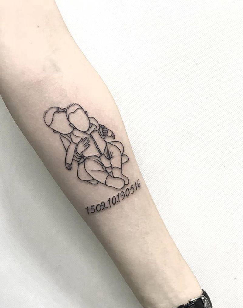 孩子的照片纹身图片_手臂纹身图案