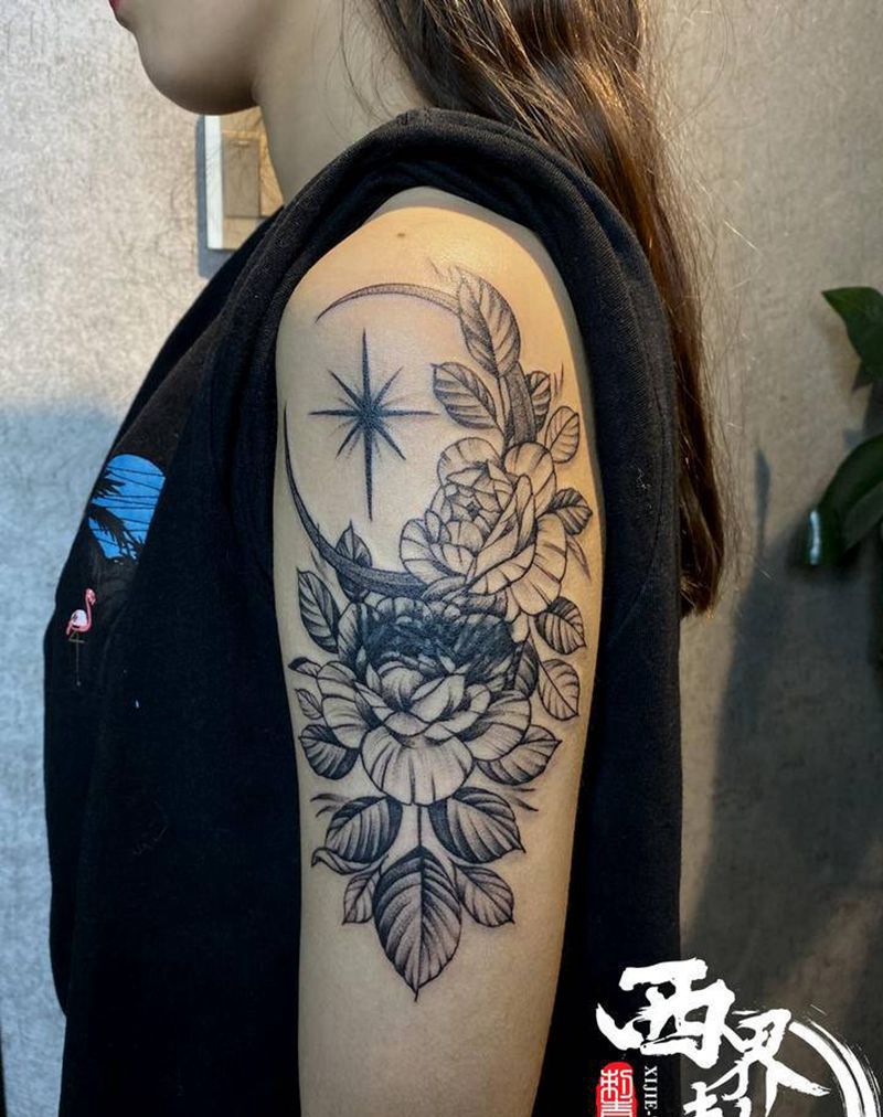 素花遮盖纹身图片_手臂点刺几何纹身图案