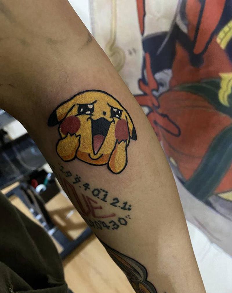 皮卡丘纹身图片_臀部New School纹身图案