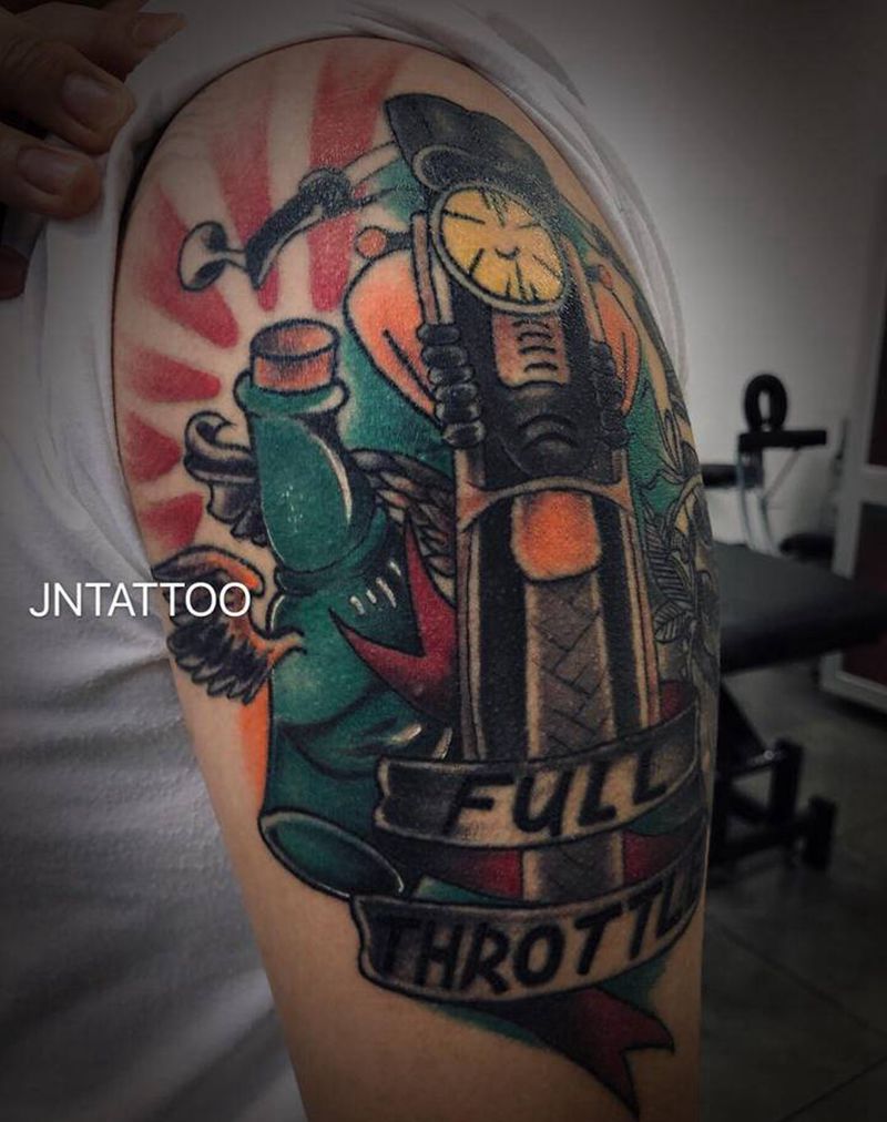 School摩托纹身图片_New School纹身图案