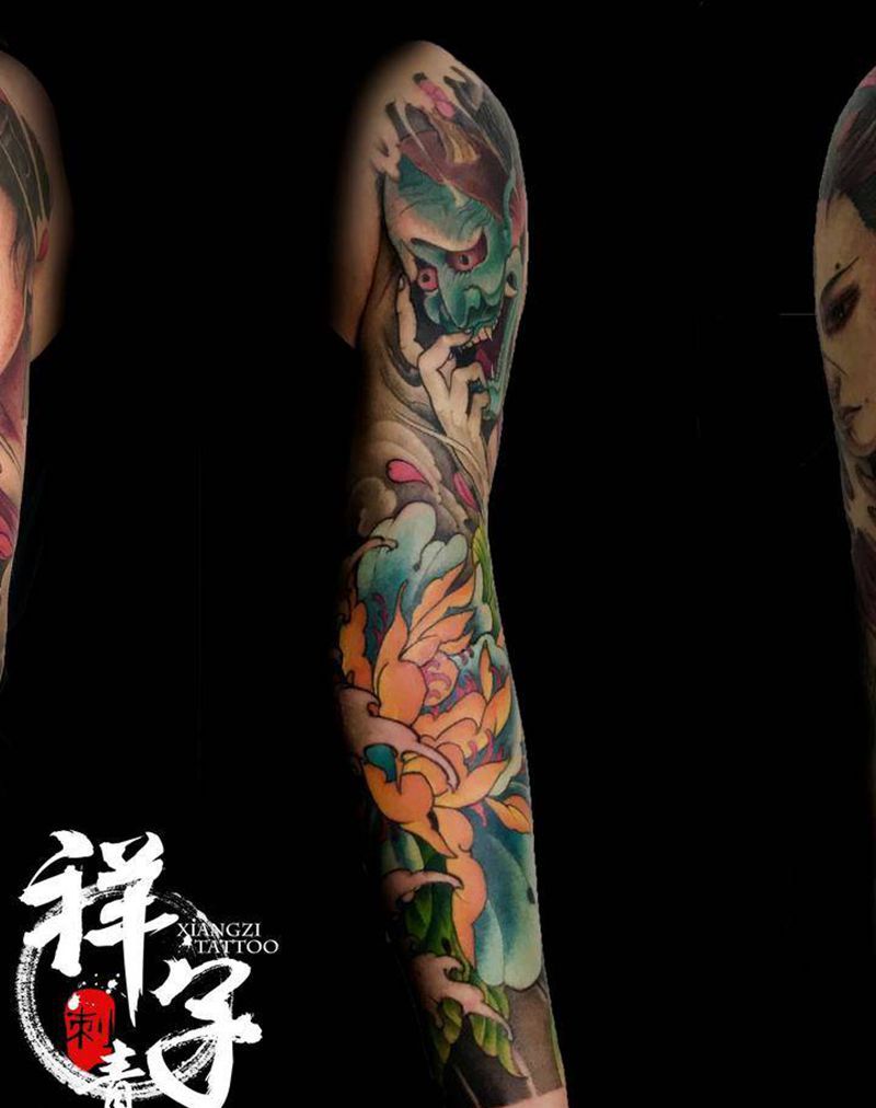 新传统花臂纹身图片_手臂纹身图案