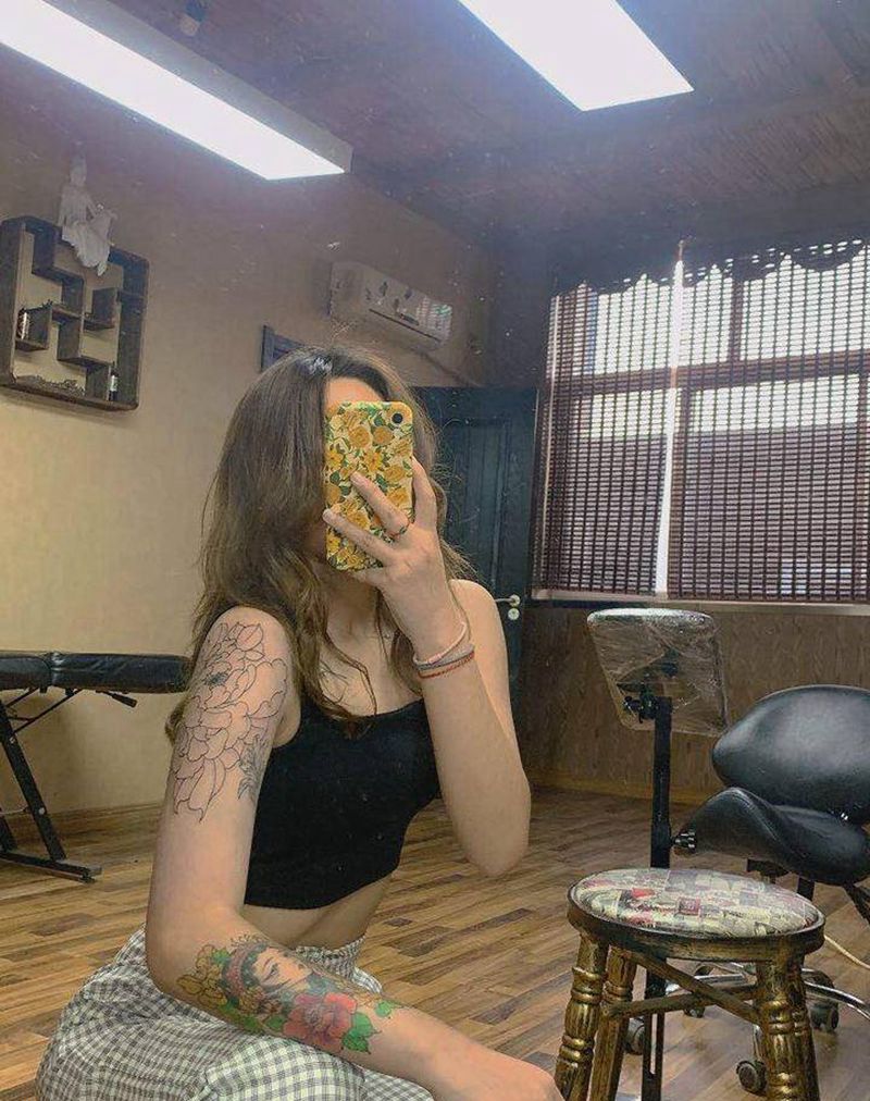 花旦纹身图片_手臂新传统艺妓花旦美女纹身图案