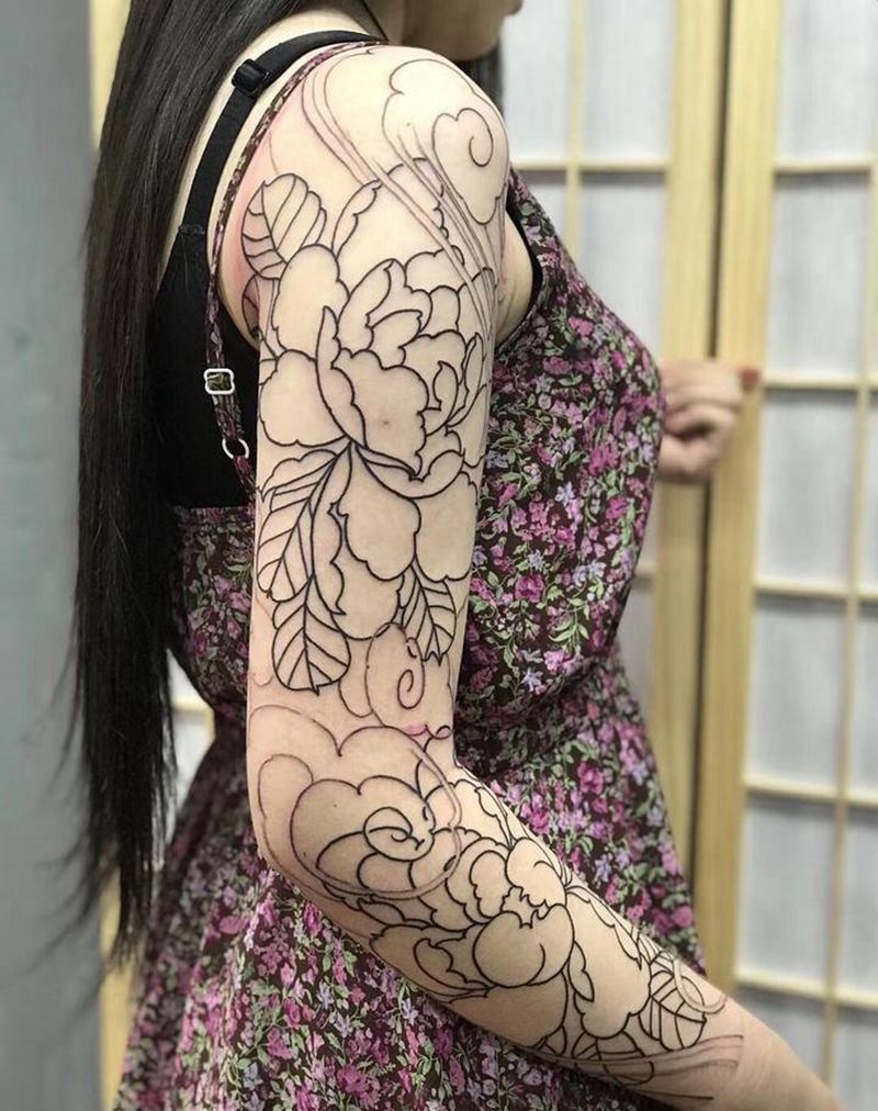 老传统花臂纹身图片_手臂纹身图案