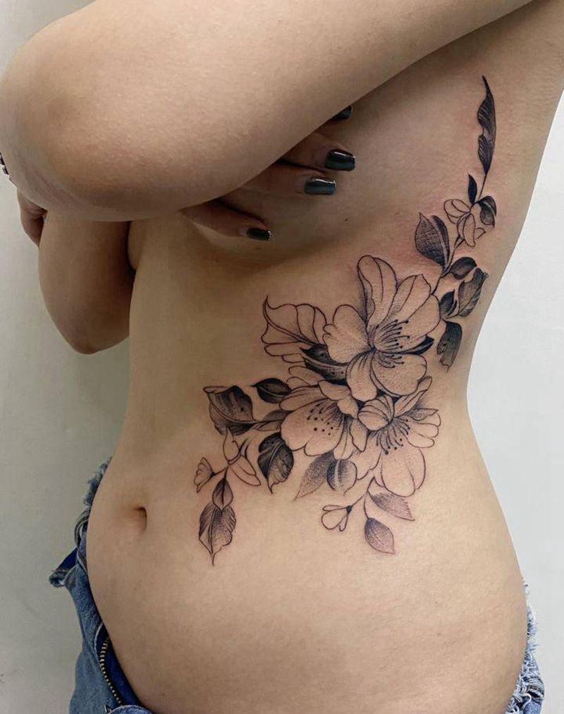 素花纹身图片_点刺纹身图案