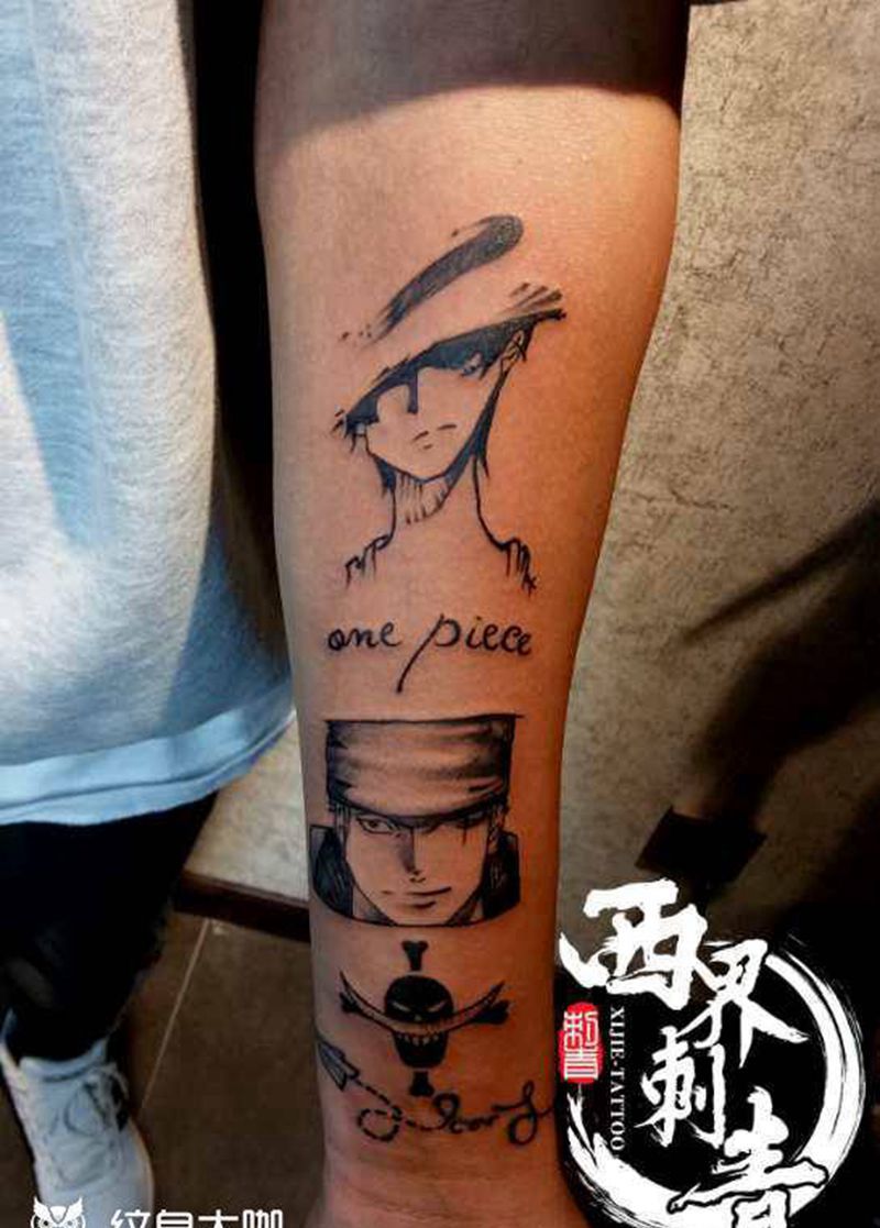 动画 海贼王纹身图片_手部Old SchoolNew School纹身图案