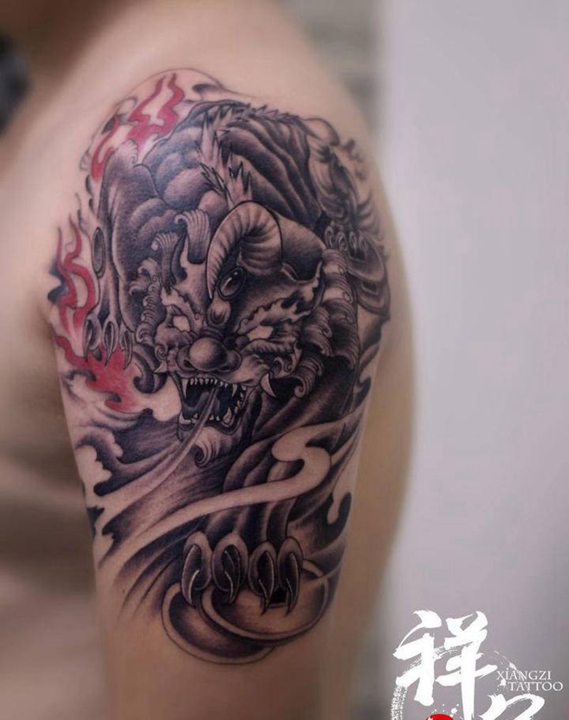 貔恘纹身图片_手臂纹身图案