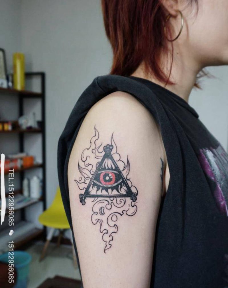 全视之眼纹身图片_手臂几何纹身图案