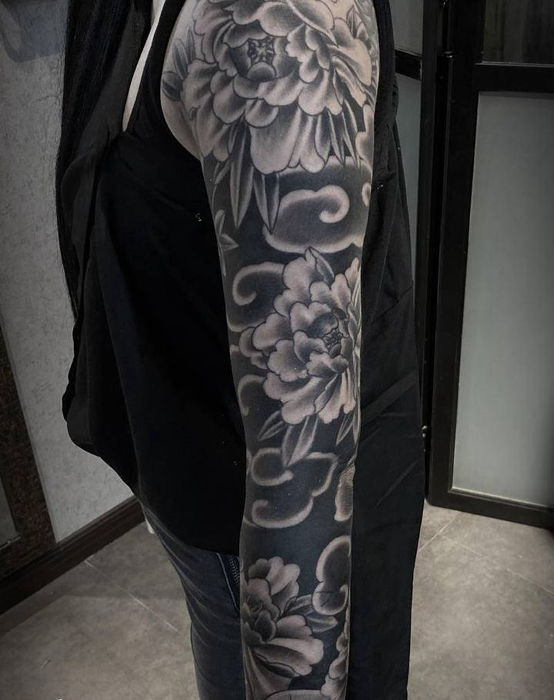 日式传统花臂纹身图片_手臂手部新传统老传统纹身图案