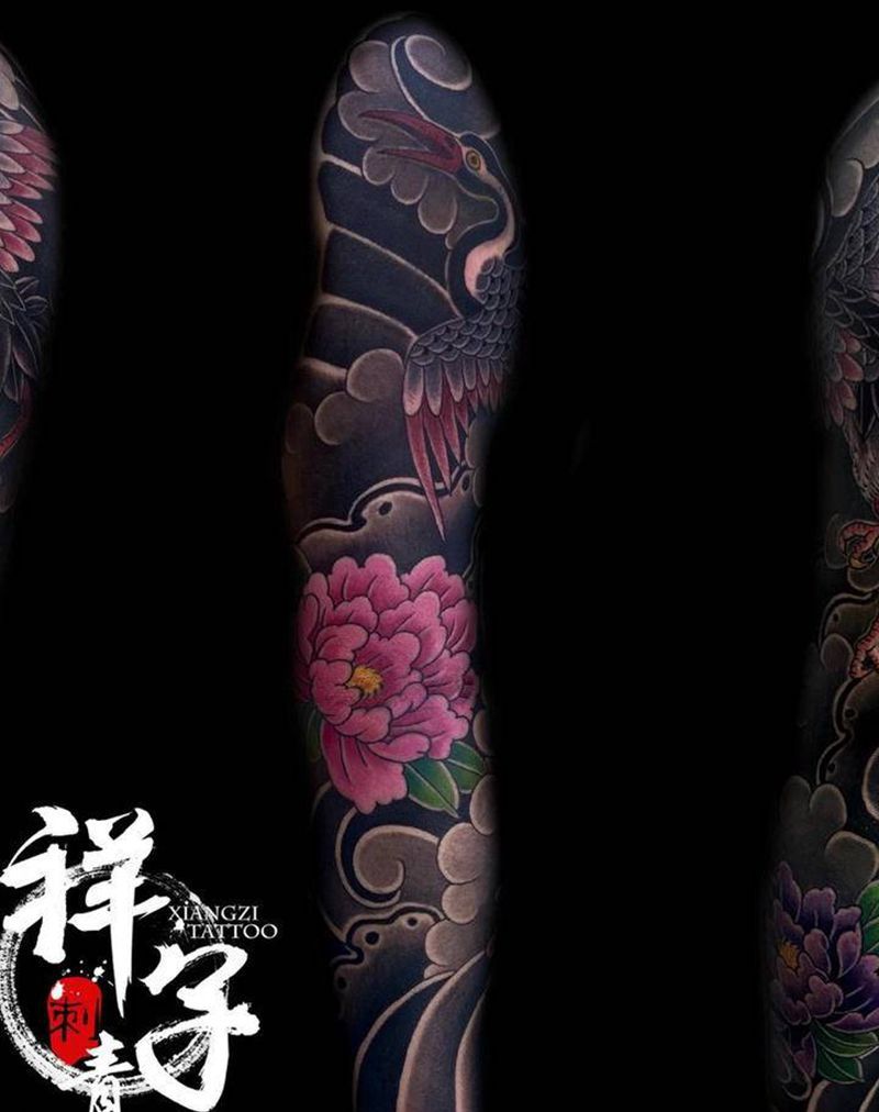 日式花臂纹身图片_老传统纹身图案