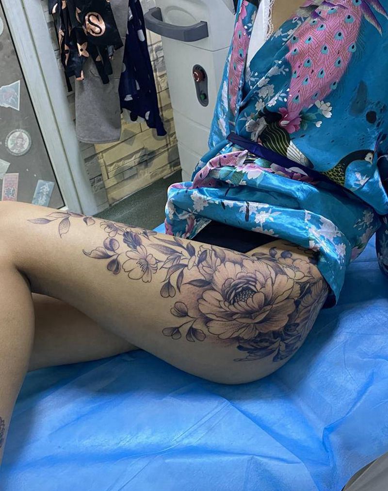 素花纹身图片_点刺纹身图案