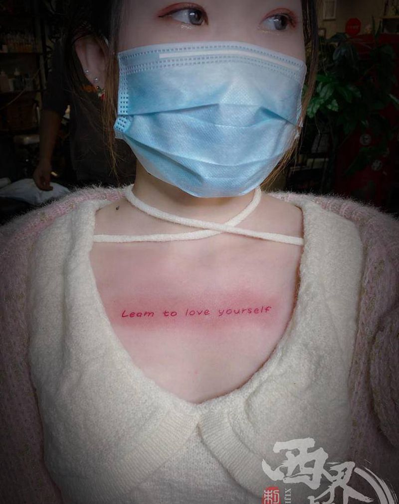 字母小清新纹身图片_手臂胸部花体字图腾纹身图案