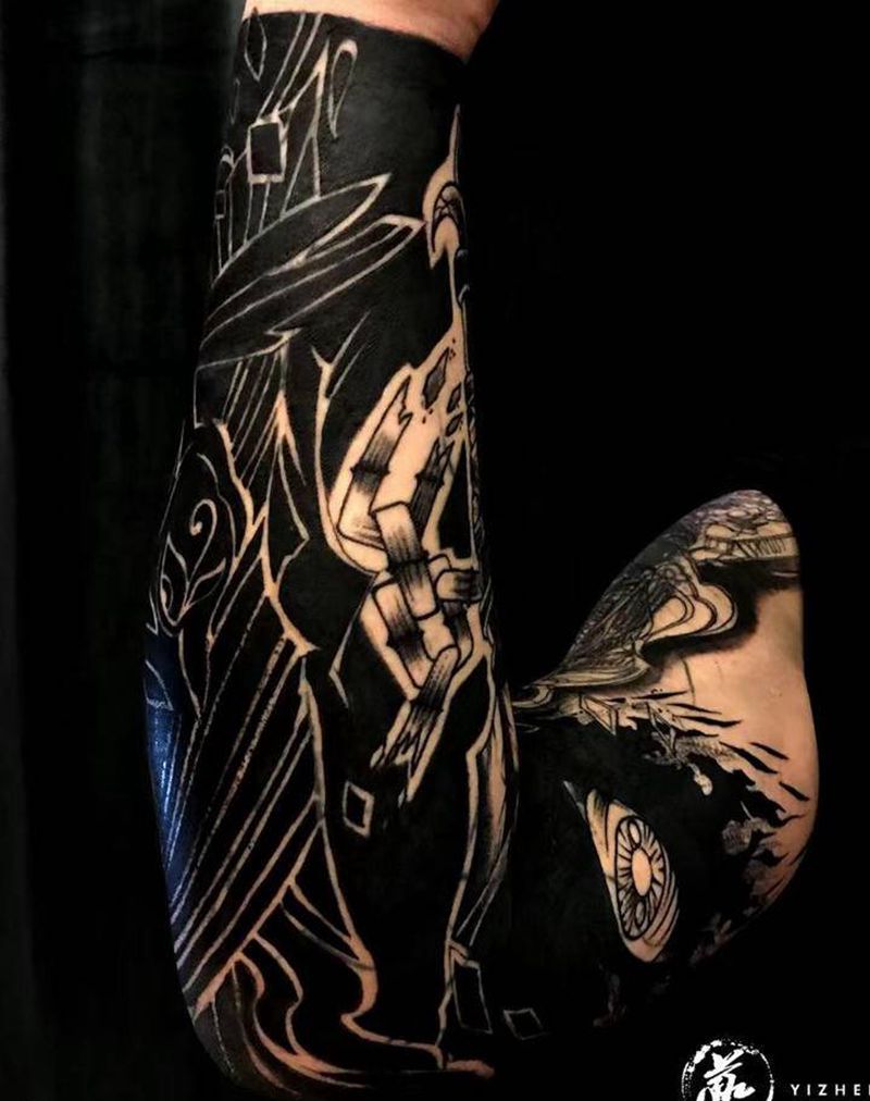 终极遮盖，先发个进度纹身图片_手臂纹身图案