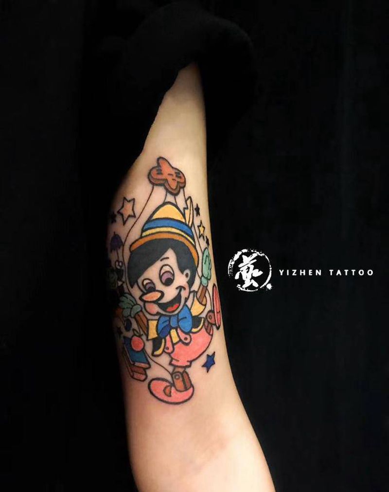 皮诺曹纹身图片_手臂New School纹身图案