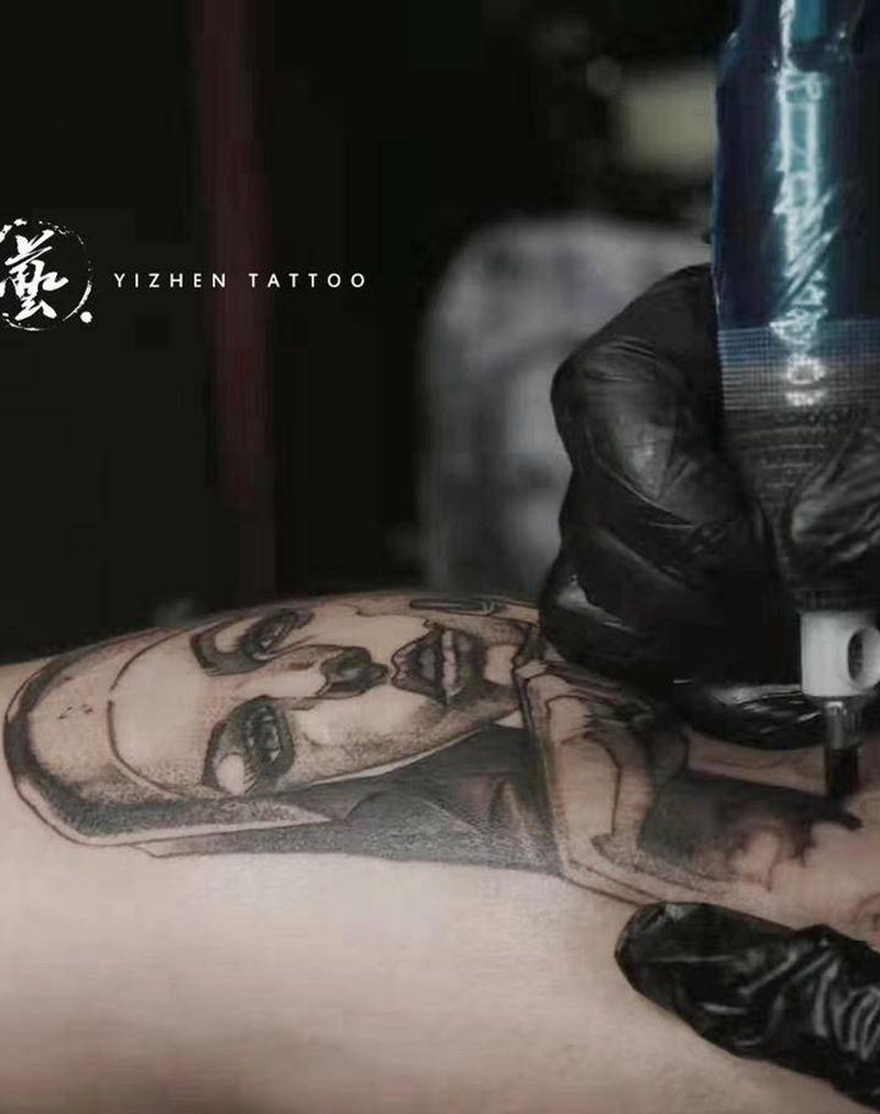 暗黑修女纹身图片_脚部纹身图案