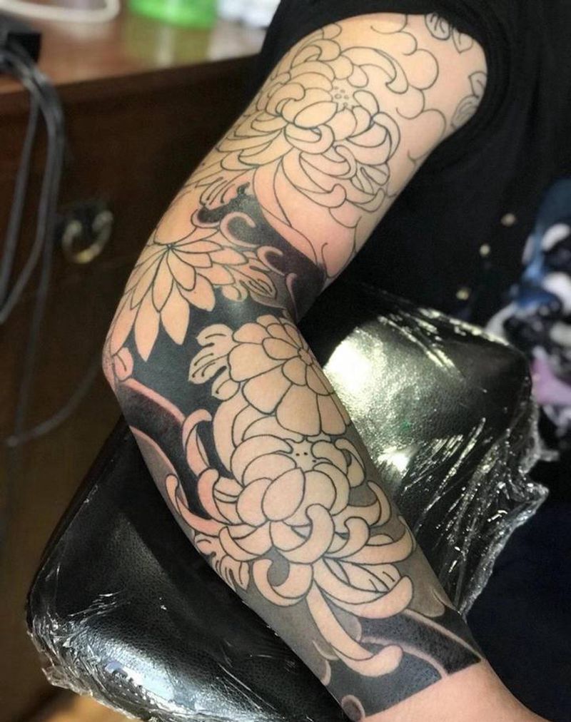 老传统花臂纹身图片_老传统纹身图案