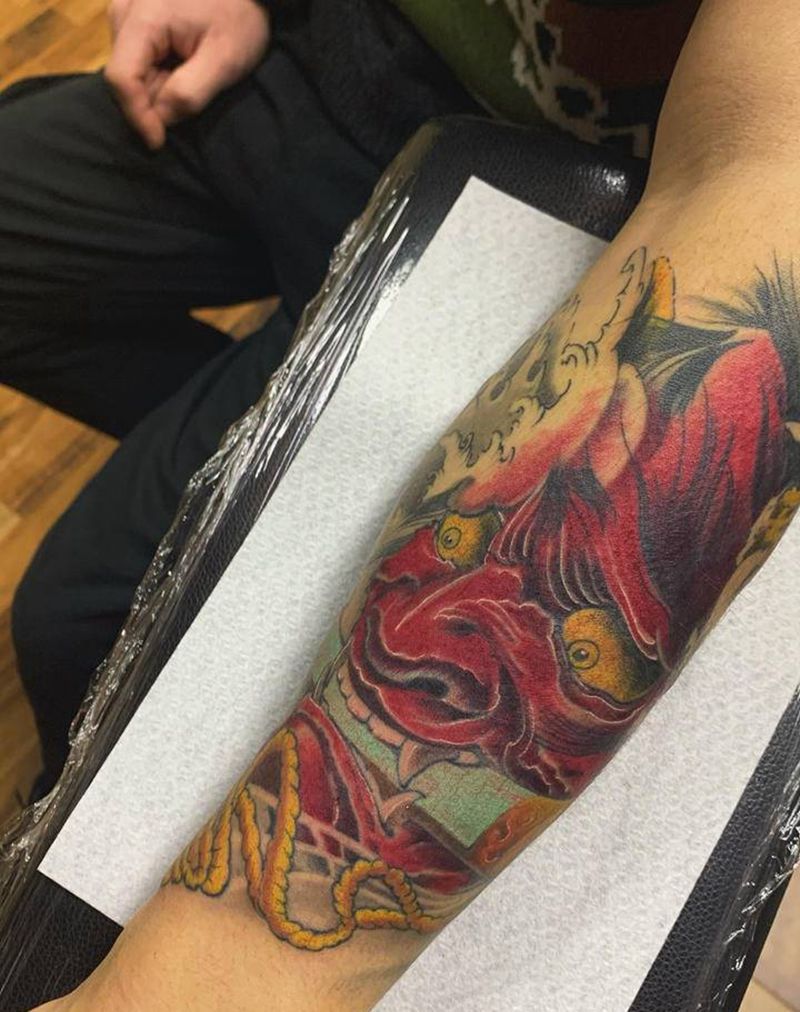 般若纹身图片_手臂新传统老传统般若鬼纹身图案