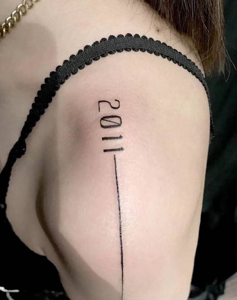 直线纹身图片_手臂几何纹身图案