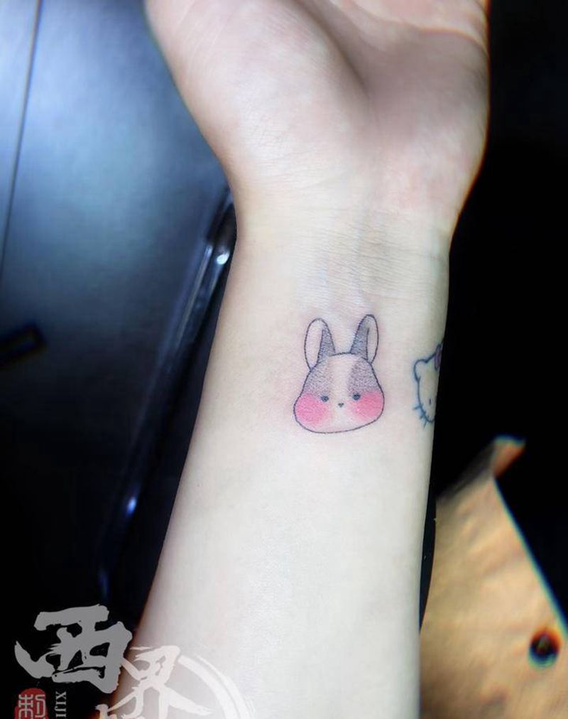 小清新兔子纹身图片_手臂点刺小清新纹身图案