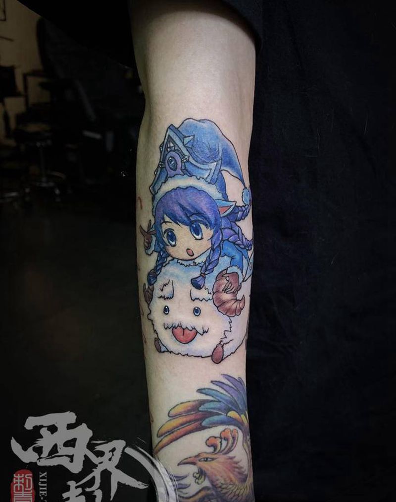 手臂卡通水彩纹身图片_手臂水彩卡通纹身图案