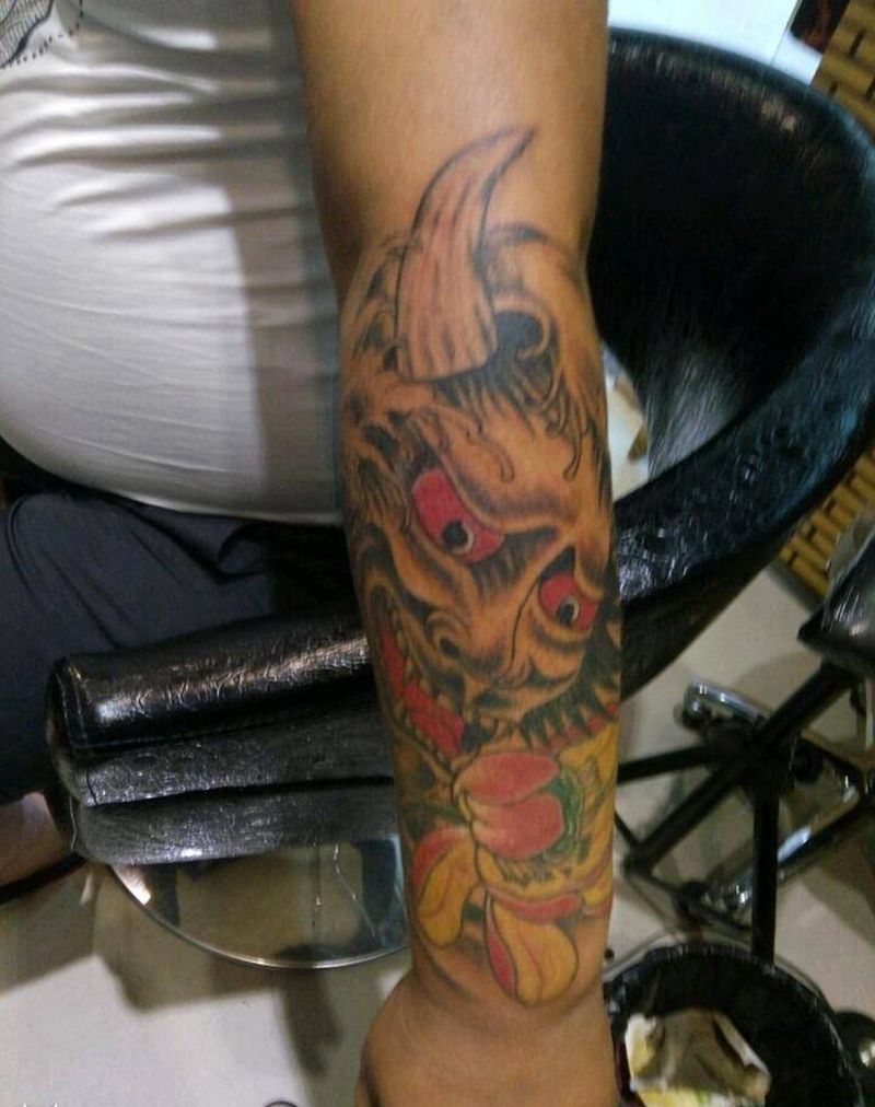 小臂般若纹身图片