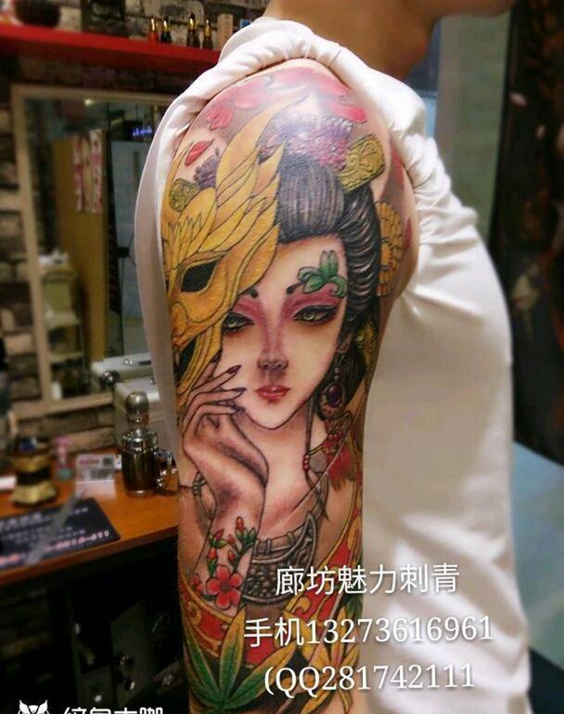 明月艺妓廊坊魅力刺青纹身图片